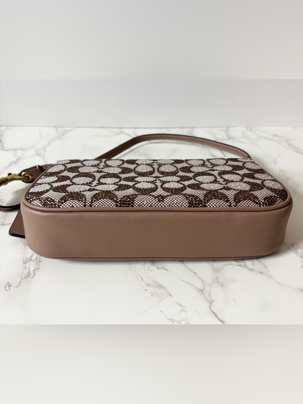 New Coach Plaza Crystal Shoulder Bag Brown - Picture 7 of 13